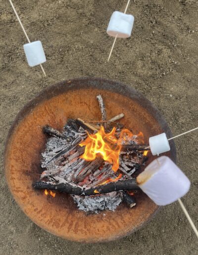 Toasting marshmallows during Bushcraft Play Therapy